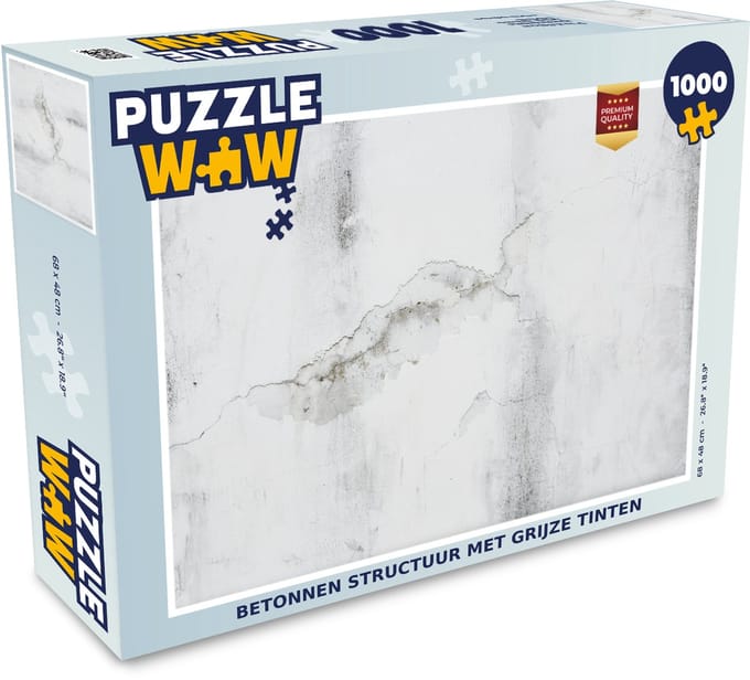 Puzzel Beton - Grijs - Wit - Legpuzzel - Puzzel 1000 stukjes volwassenen