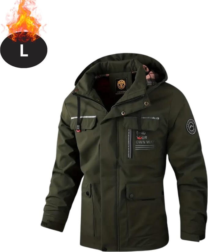 Nivard Windjas Voor Heren - Parka - Lente & Herfst - Jas - Volwassen - Leger Groen - Maat L