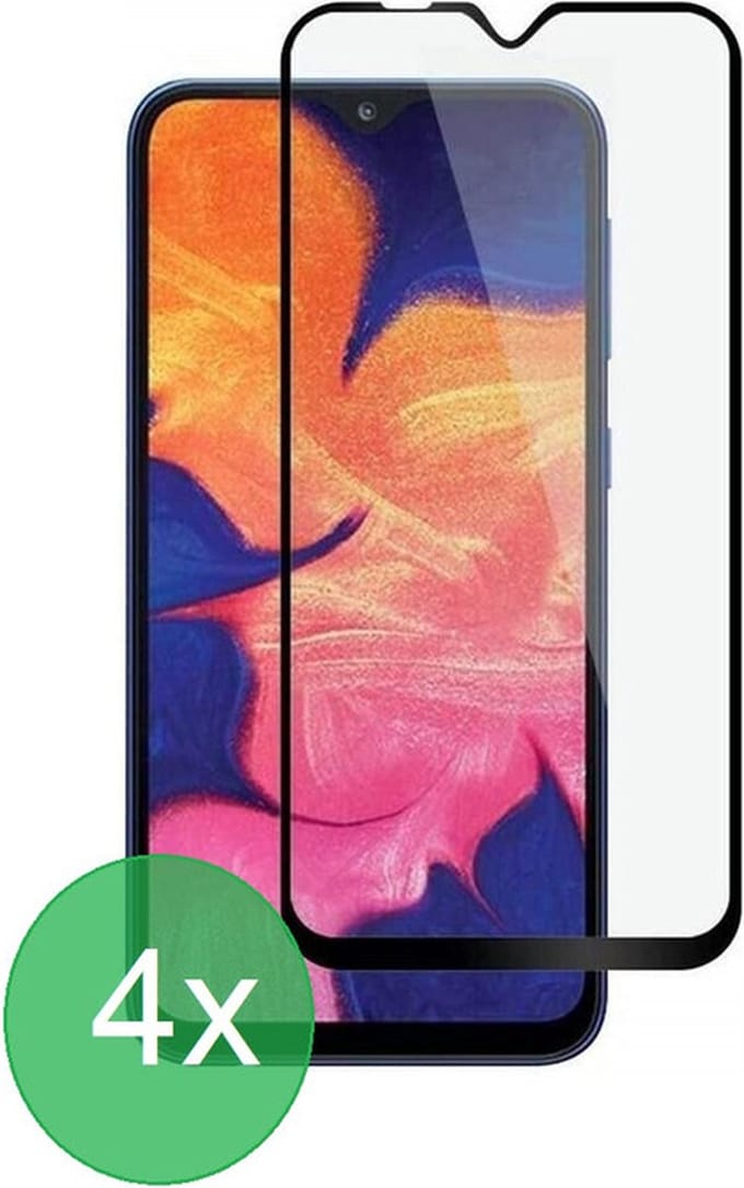 Screenprotector Geschikt voor: Samsung Galaxy A10 / M10 Full 4x - screen protector - volledige glas - bescherming - beschermglas - ZT Accessoires
