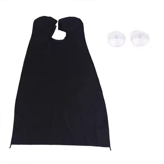 Baardschort - Scheerschort - Grooming Cape - Inclusief Zuignappen - zwart