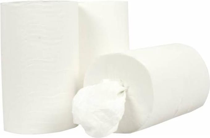 Handdoekrol | Mini | Coreless | Wit | 100% cellulose | 12 st. 1 laags | 120m | Hygiëne Papier