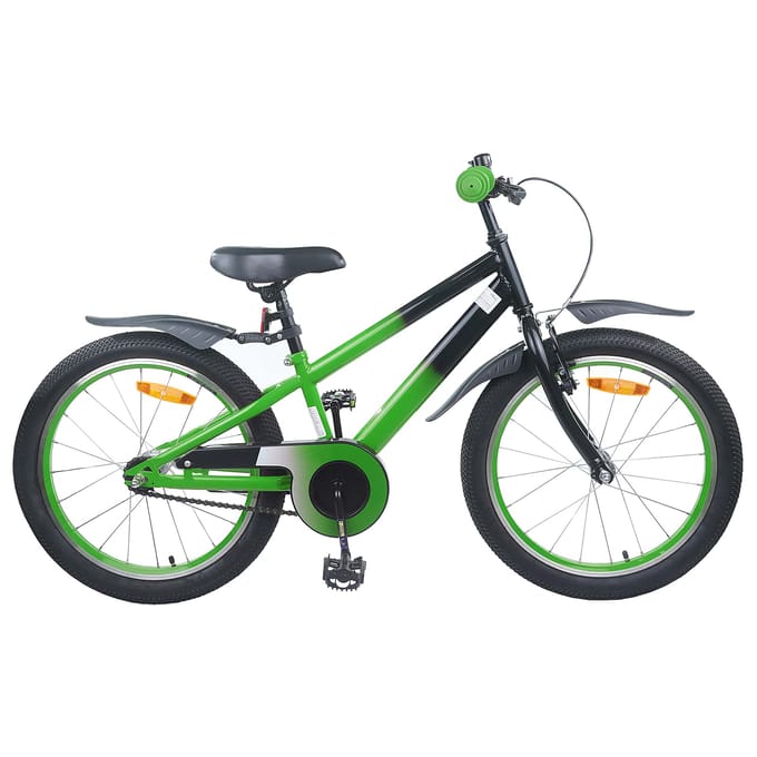 vidaXL - Kinderfiets - 18 - Inch - voor - 5-7 - jaar - oud - Groen - Zwart
