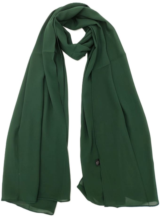Lange dames sjaal Ditte-effen donker groen donker evergreen-omslagdoek-stola