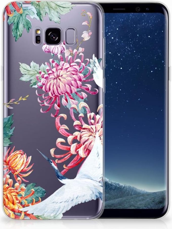 Samsung Galaxy S8 Plus TPU Hoesje Bird Flowers