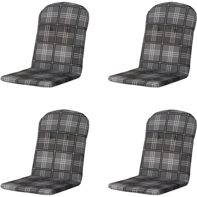 Madison - Kuipstoelkussen Hoge Rug Patchy grey - Ca. 96x45 cm - Set van 4