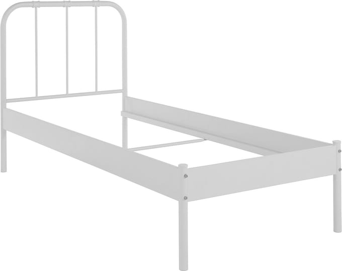 Aaron-Bed - 90 cm - Wit Metaal