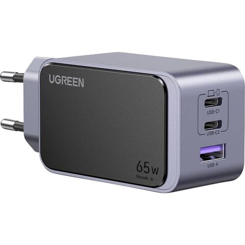UGREEN Nexode S 65W GaN-oplader, compatibel met iPhone 17/16/15, MacBook, iPad Pro, Pixel 9, Samsung Galaxy S24/S23, Tab A8/S8, enz.