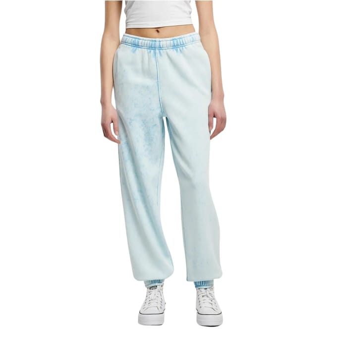 Urban Classics - Towel Washed Dames joggingbroek - L - Blauw