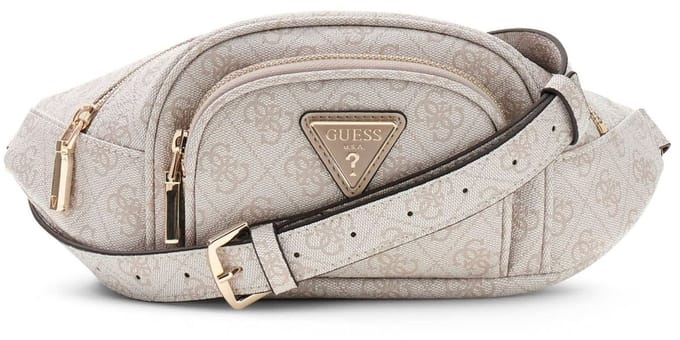 GUESS gordeltas schoudertas Latona Belt Bag Bone Logo crème