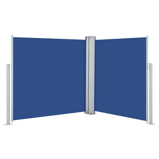 vidaXL - Windscherm - uittrekbaar - 100x600 - cm - blauw