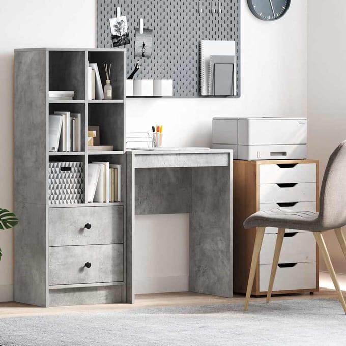 vidaXL - Bureau - Beton - Grijs - 60 - x - 40 - x - 76 - cm