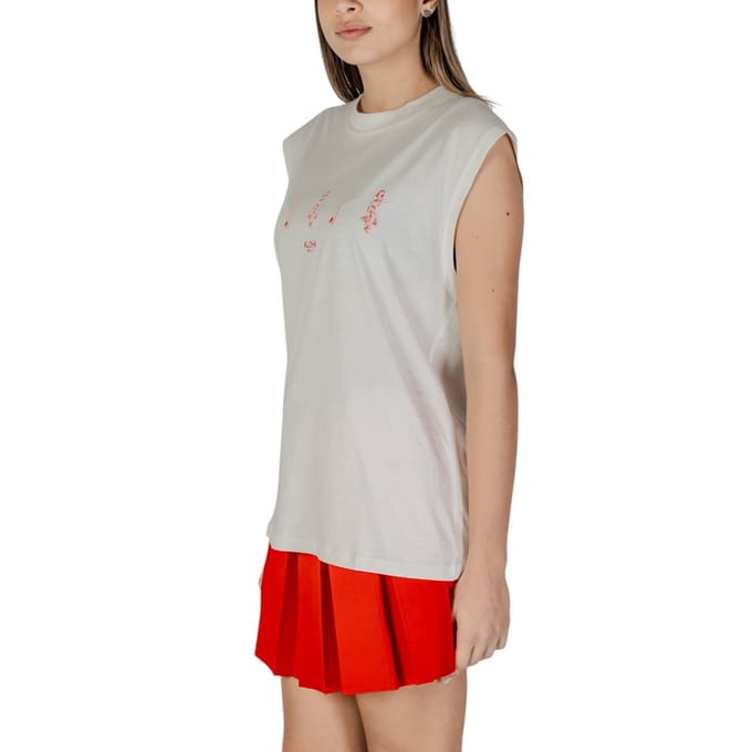 Replay Crème Katoenen Mouwloze T-shirts