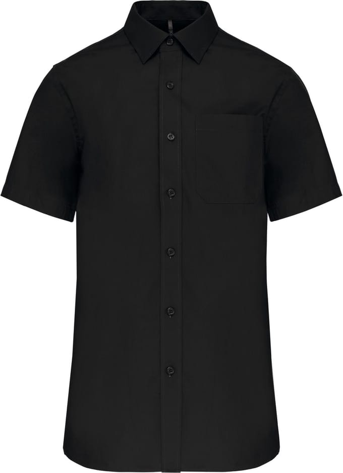 Kariban Heren poplin overhemd korte mouwen K543 - Black - XL