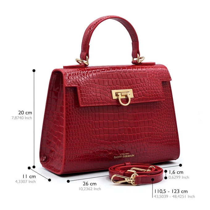 Cannes tas croco-effect rood