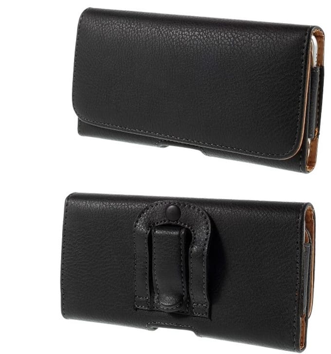 Leren flip wallet hoesje + clip broekclip HTC Desire 516