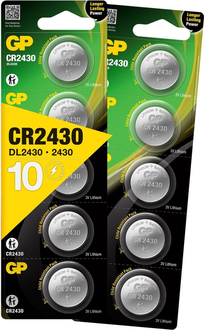 GP Lithium knoopcellen CR2430 - batterijen CR2430 3V - 10 stuks
