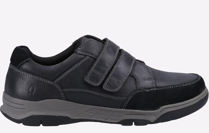 Hush Puppies Fabian Double Strap Leren Zwarte Heren Loafers
