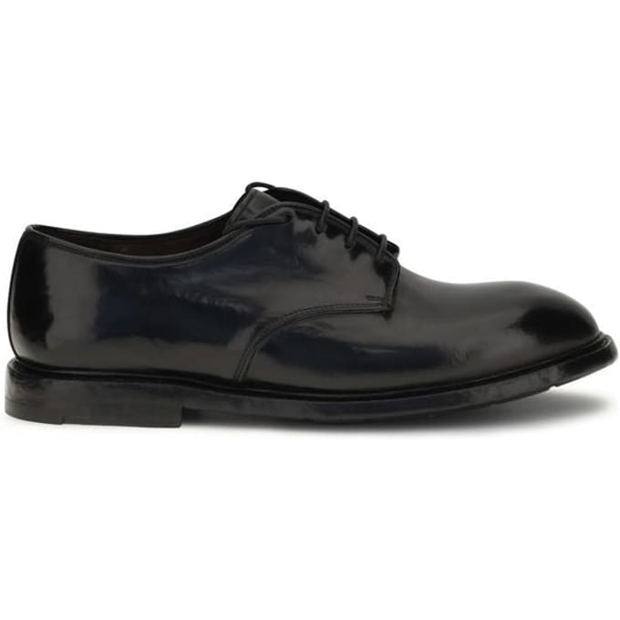 Premiata Zwarte Kalfsleren Bos Taurus Oxfords en Derbies