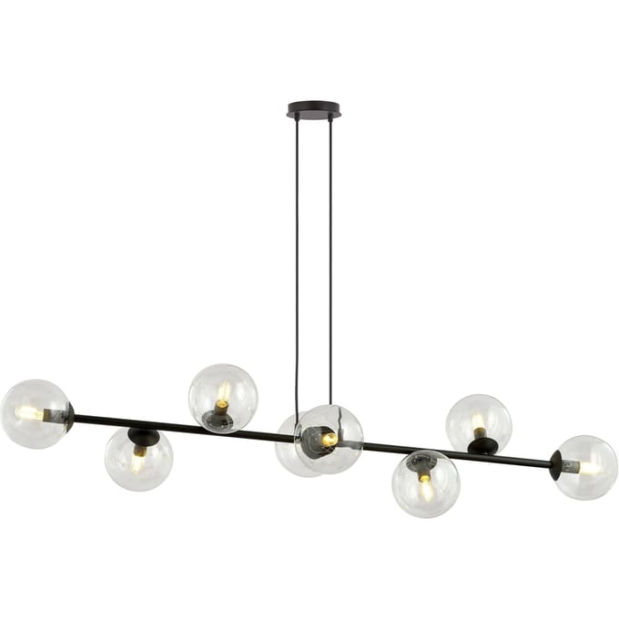 Zwarte hanglamp eettafel Valentino 8-lichts | NADUVI Collection