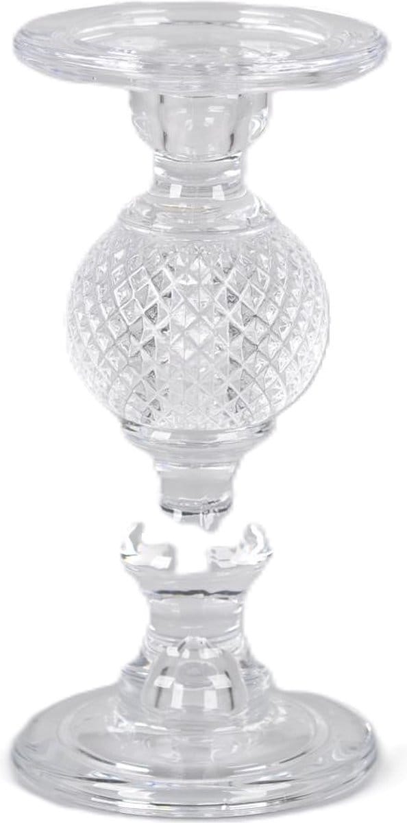 Rasteli - Kaarsenhouder - glas - transparant - D11,5 x H23,5 cm