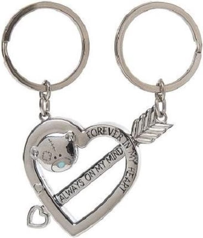ME TO YOU - Sleutelhangers Dubbel hart en Pijltje - Valentijn - Heart - Liefde - Vriendschap - Beertjes