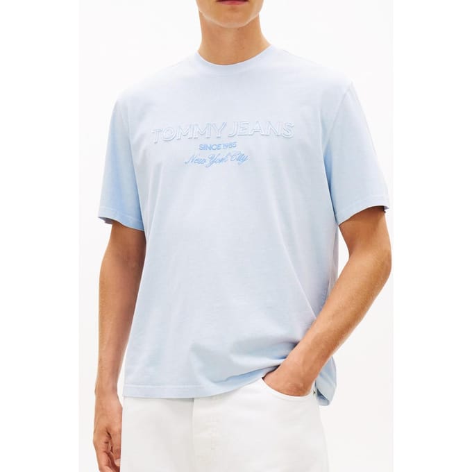 Tommy Hilfiger 90s New Classics Sweet Blue Größe: M | Basic T-Shirts Outlet | Herren | Blau