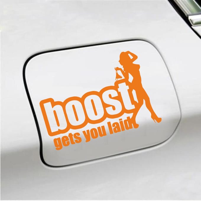 Bumpersticker - Boost Get You Laid - 13 X 18 - Oranje