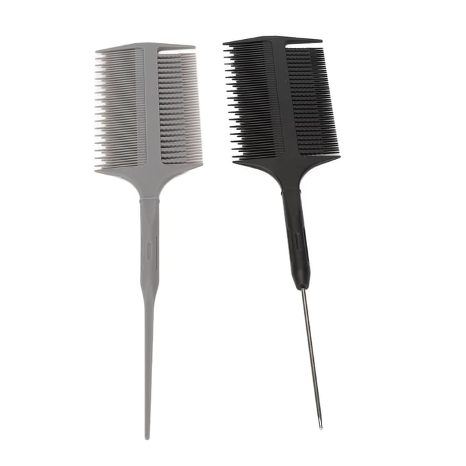 Highlight Kam Kleuren Dubbelzijdige Haarsectie Kam Kit voor Kapper Haarstyling gray