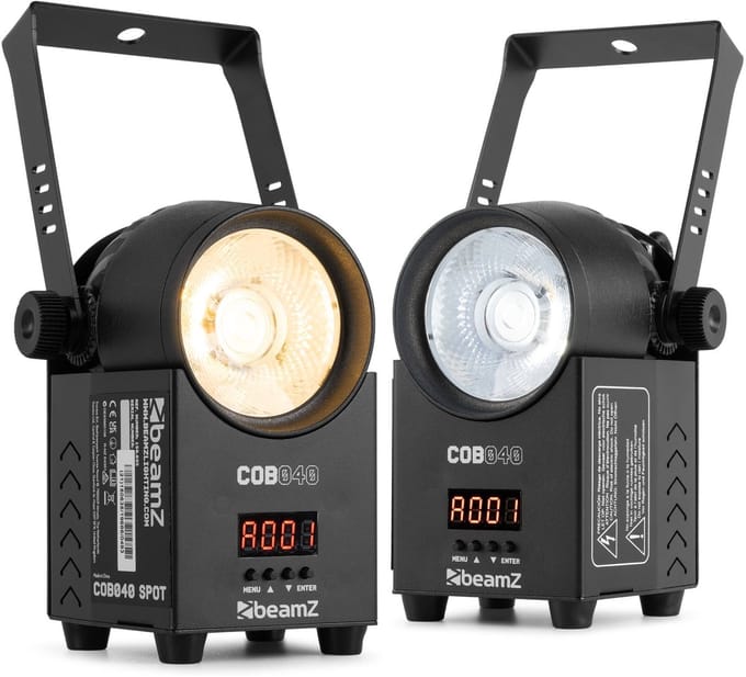 BeamZ set van 2 COB040 Spots - Compacte COB spots - Met dual white LED - 40W