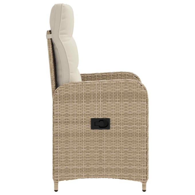 vidaXL - Ligstoel - voor - Tuin - Beige - en - Crème - Wit