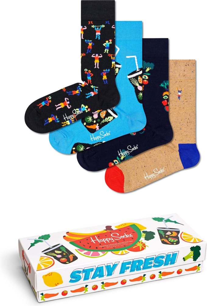Happy Socks unisex giftbox 4P sokken healthy lifestyle multi
