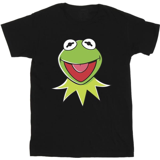 Disney Heren Muppets Kermit Hoofd T-Shirt (Zwart)