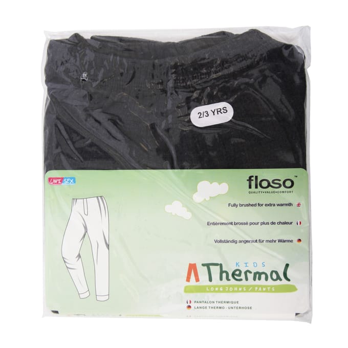 Floso Uniseks Kinderen/Kinderen Thermisch Ondergoed Lange Johns/Pants (Houtskool)