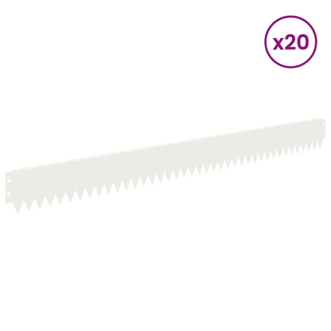 vidaXL - Gazonrand - 20 - st - 103 - x - 10 - cm - Staal - Wit