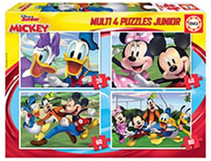 EDUCA - 4 puzzels - 20 tot 80 stuks - MICKEY AND FRIENDS