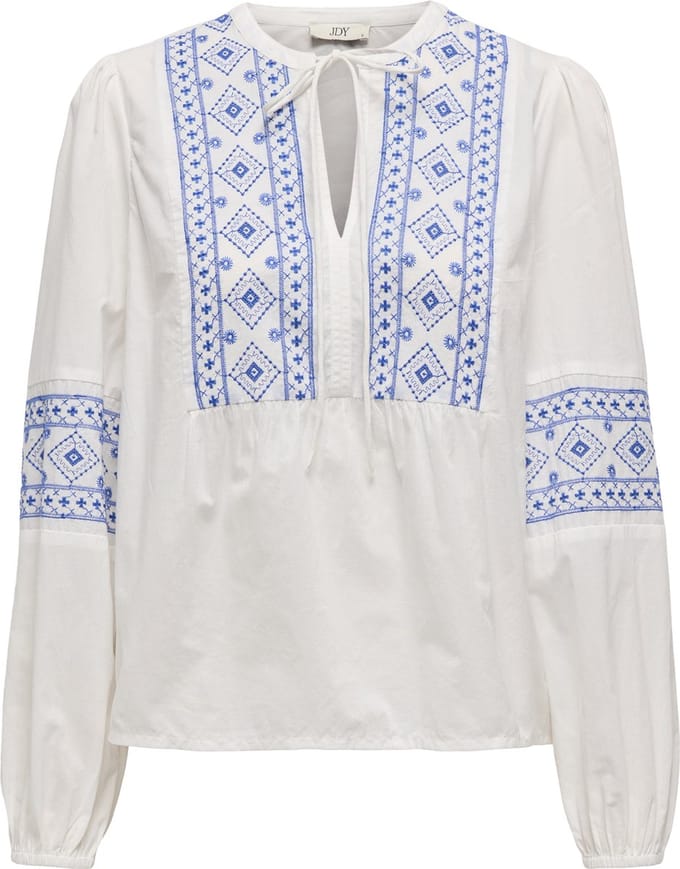 JDY Lulu Embroidery LS T-shirt Vrouwen - Maat L