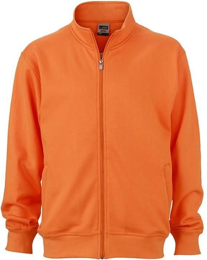 James and Nicholson Unisex Workwear Sweat Jacket (Oranje)