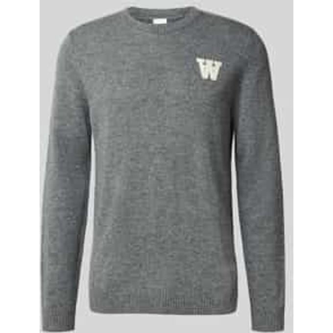 Gebreide pullover met stitching en ronde hals, model 'Tay'