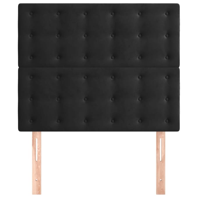 vidaXL - Hoofdbord - zwart - 80x5x118/128 - cm - fluweel