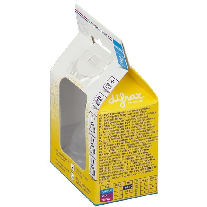 Difrax 1-2-3 doseerspeen Natural - 2 stuks Geen Kleurcode unisex