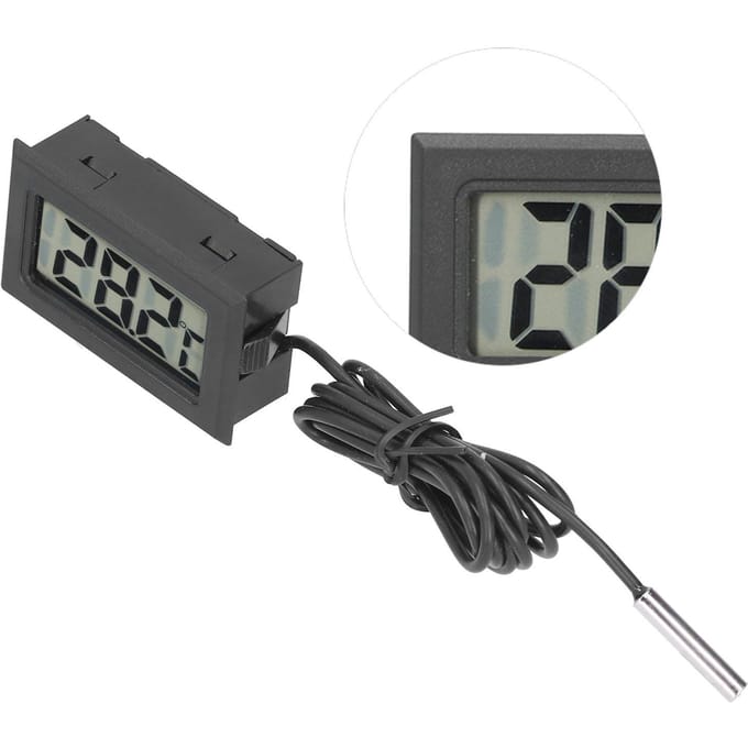 Ingebouwde elektronische thermometer Mini digitale waterdichte temperatuurmeter voor buiten gray