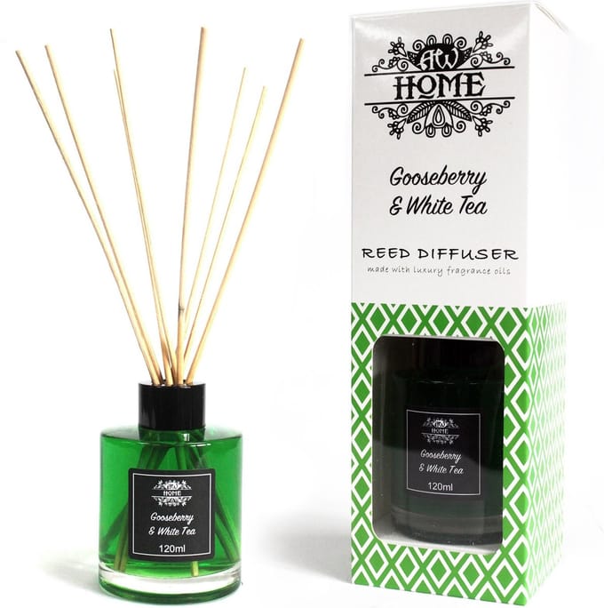 AW Geurstokjes - Witte Thee & Kruisbes - 120ml - Aromatische Riet Diffuser - Aromatherapie