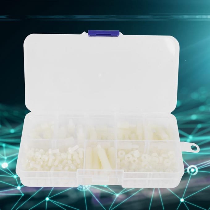 180 stuks doos M3 Nylon Schroef Moer Mannelijk Vrouwelijk Afstandshouder Combinatie Assortimentskit(Wit )