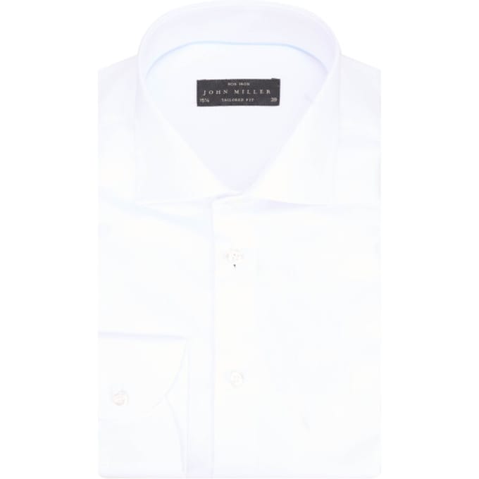 John Miller Overhemd Tailored Uni Non Iron Wit / male