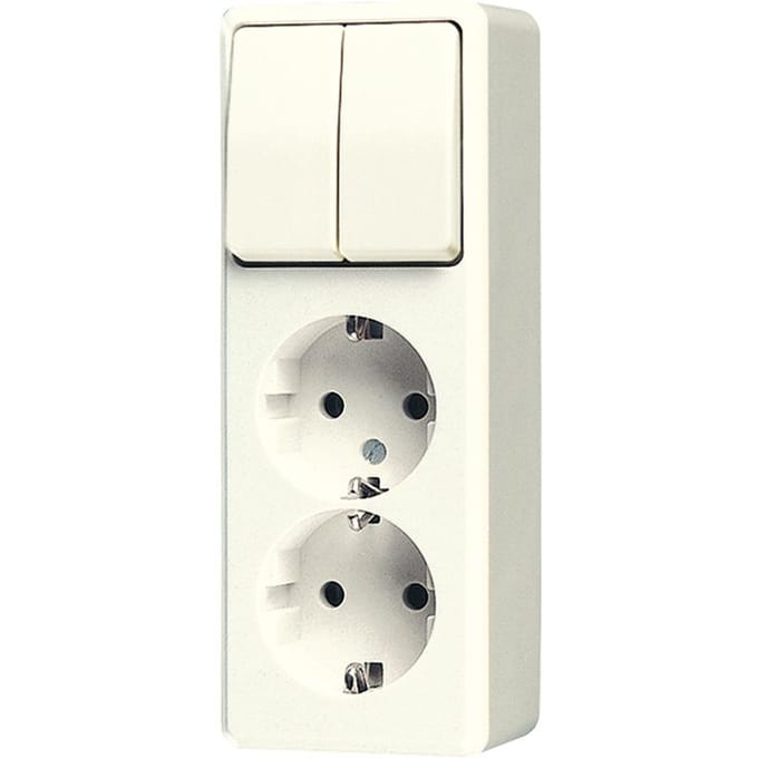 Jung Combinatie AP600-serie 2-weg stekkerdoos met beveiliging - 625A