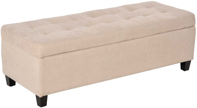 HOMCOM-Sitzbank-Leinenimitat(100% Polyester), Schaumstoff-125L x 49B x 41,5H cm-Beige
