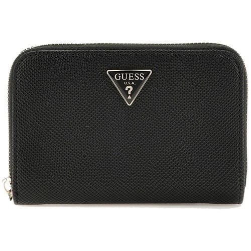 GUESS portemonnee Rosalba SLG Medium Zip Around Wallet Black zwart