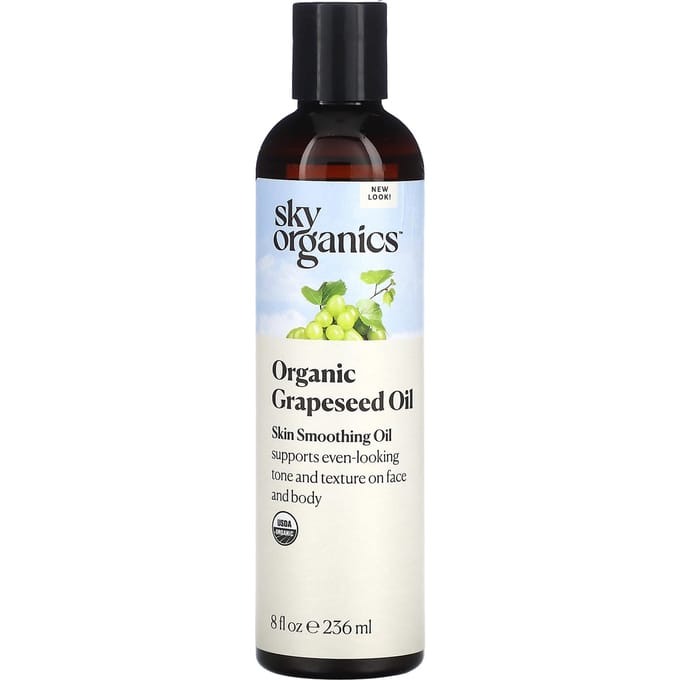 Sky Organics, Druivenpitolie, 100% Puur en Natuurlijk, 8 fl oz (236 ml) white
