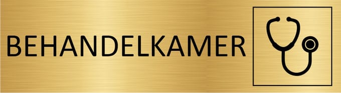 CombiCraft deurbordje Behandelkamer in goud met tape - 165 x 45 mm