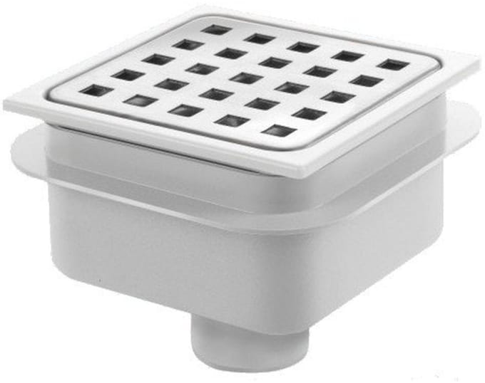 Van Den Berg ABS vloerput met rvs rooster 10x10 o-uitlaat 40mm